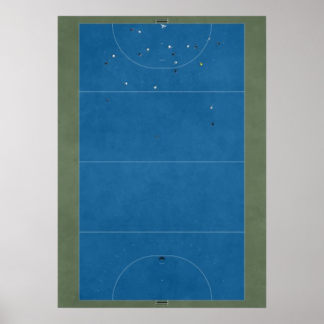 Illustrated Hockey Fält ovanifrån Poster (Framsidan)