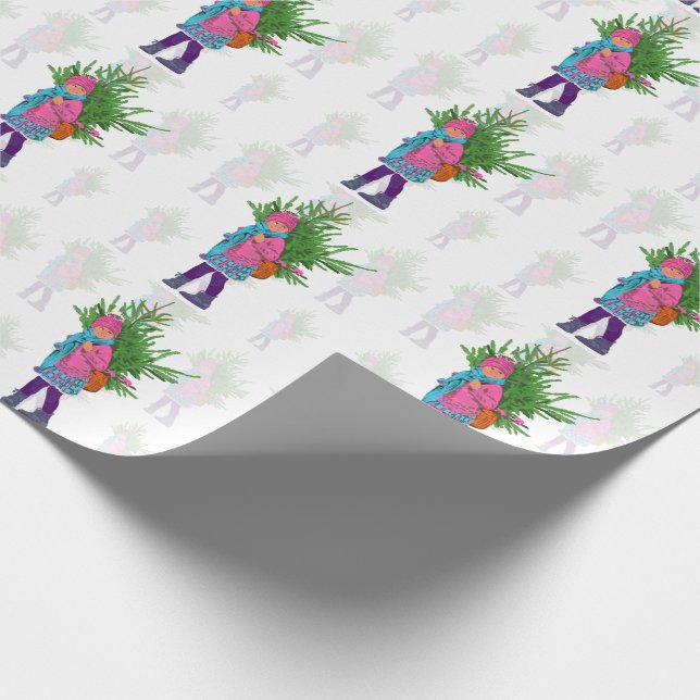 Illustrated Holiday Wrapping Paper Presentpapper (Hörn)