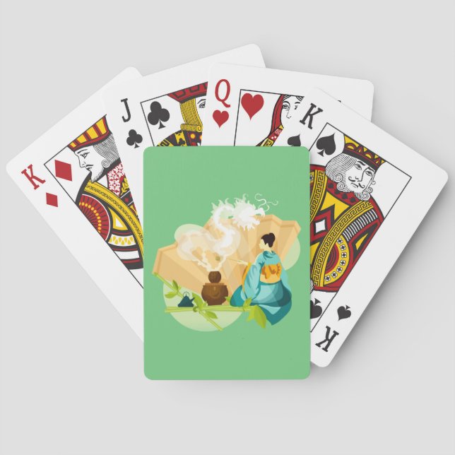 Illustrated Japanska Tea Ceremony, Dragon Casinokort (Baksidan)