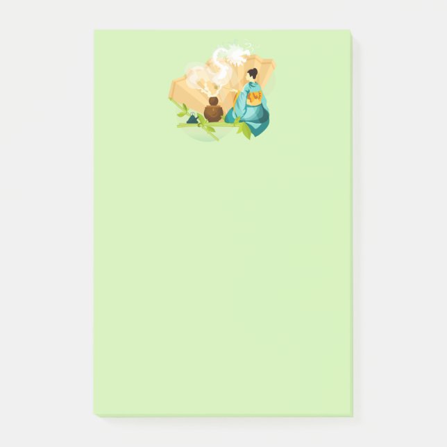 Illustrated Japanska Tea Ceremony, Dragon Post-it Block (Framsida)