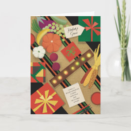 Illustrated Kamaru Bord Helgdag Kwanzaa Hälsning Kort