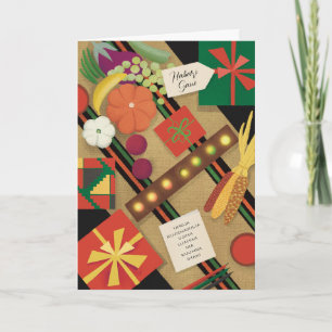 Illustrated Kamaru Bord Helgdag Kwanzaa Hälsning Kort