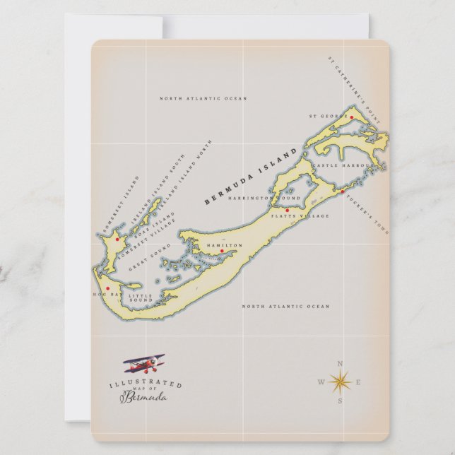 Illustrated karta i Bermuda (Framsida)