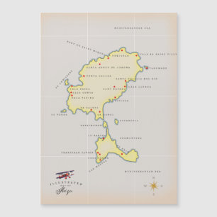 Illustrated karta i Ibiza