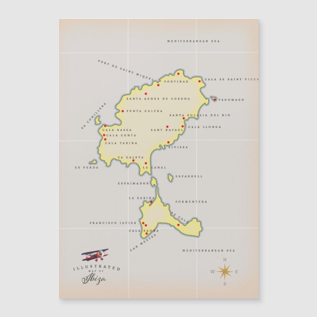 Illustrated karta i Ibiza (Framsida)