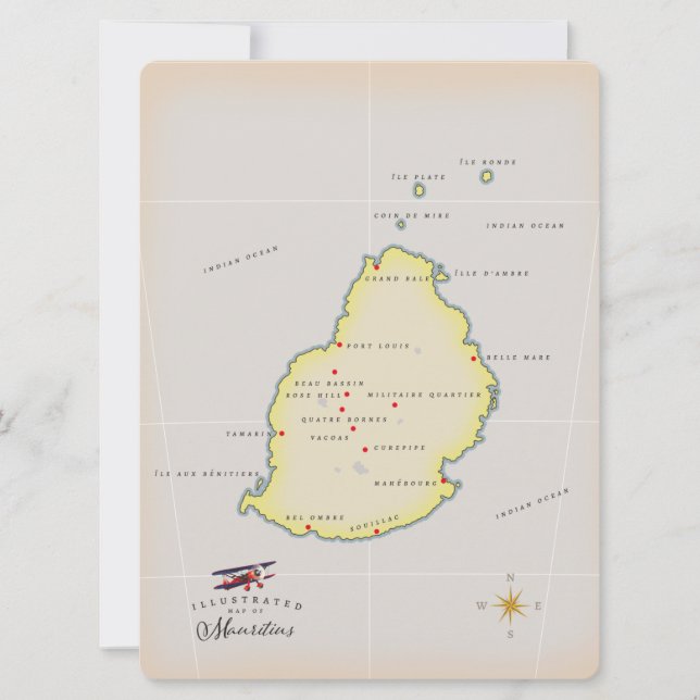 Illustrated karta i Mauritius (Framsida)