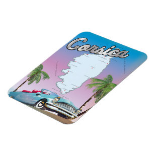 Illustrated karta of Corsica Magnet