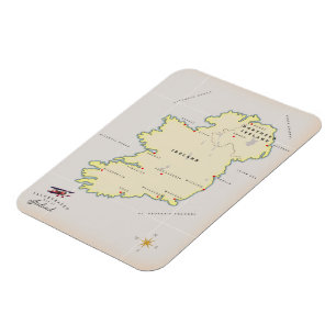 Illustrated Karta of Ireland Magnet