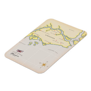 Illustrated karta of Singapore Magnet