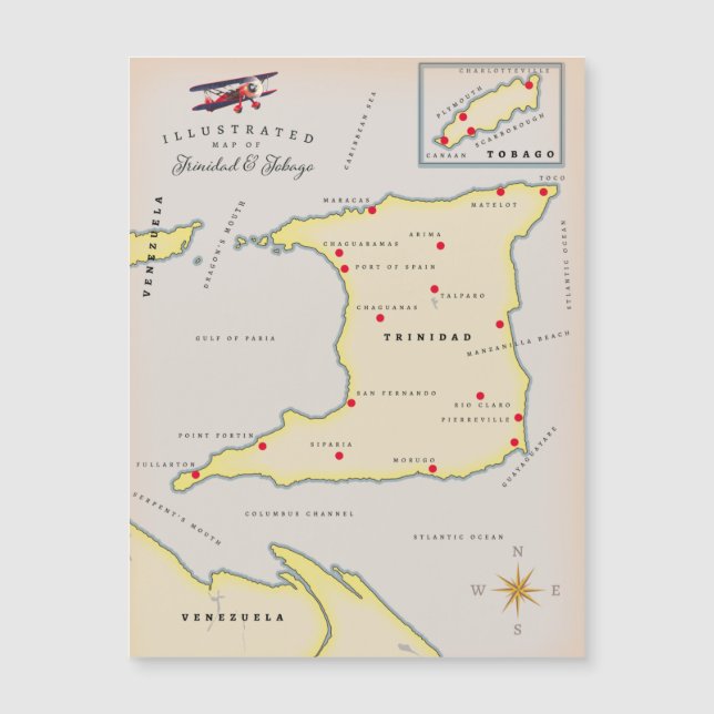 Illustrated karta of Trinidad & Tobago (Framsida)