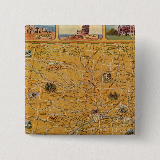 Illustrated Karta of US Airways Knapp (Framsida)