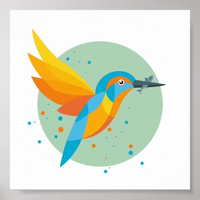 Illustrated Kingfisher Poster (Framsidan)