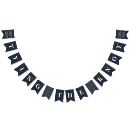 Illustrated Knot Bunting Banner Flaggor - Navy