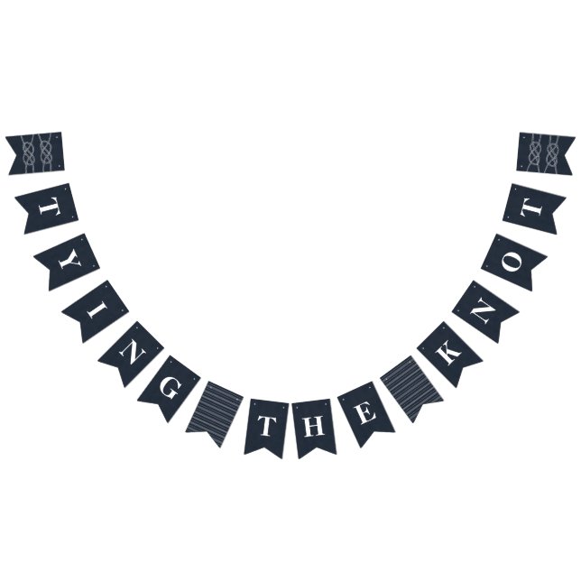 Illustrated Knot Bunting Banner Flaggor - Navy (Alla)