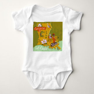 Illustrated Louisiana karta: resmarkeringar. T Shirt