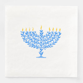 Illustrated Menorah Hanukkah Pappersservett