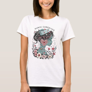 Illustrated Nurse Caregiver T Shirt