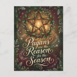 Illustrated Pagans Are the Reason for the Season Vykort
