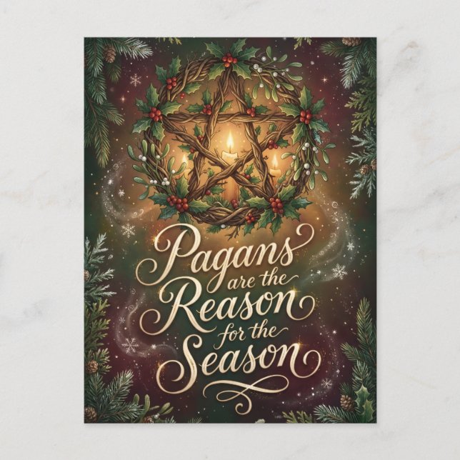 Illustrated Pagans Are the Reason for the Season Vykort (Framsida)
