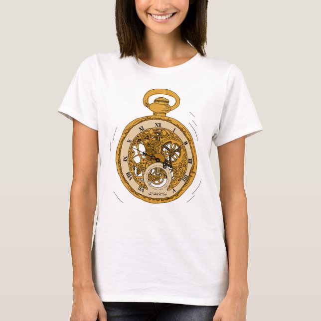 Illustrated Pocket Watch T Shirt (Framsida)
