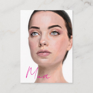 Illustrated Portrait MUA Business Card Visitkort
