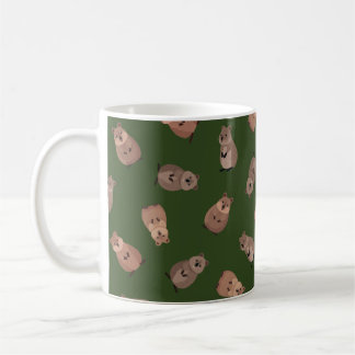 Illustrated Quokkas on Dark Green Kaffemugg