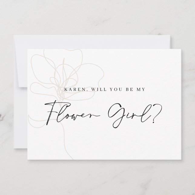 Illustrated Ro Flower Girl Frieri Card Tack Kort (Framsida)