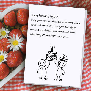 Illustrated Sketch Cute Rizz Funny Birthday slang Kort