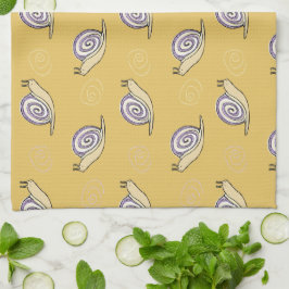 Illustrated Snigel och Swirls Mönster Kökshandduk