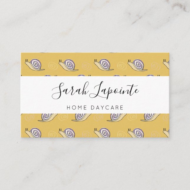 Illustrated Snigel och Swirls Mönster Visitkort (Framsida)