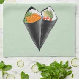 Illustrated Sushi Handroll Kökshandduk