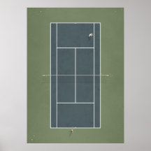 Illustrated Tennis Court ovanifrån