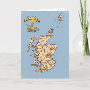 Illustrated Travel karta i Skottland Inbjudan