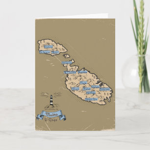 Illustrated Travel karta Malta Inbjudan