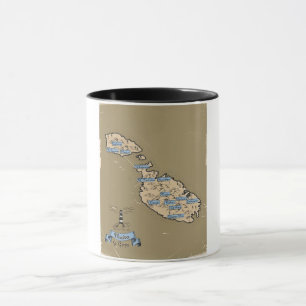 Illustrated Travel karta Malta Mugg