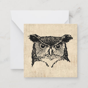Illustrated Uggla Art Anteckningskort