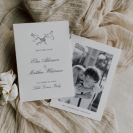 Illustrated Whimsical Bröllop Spara Datumet