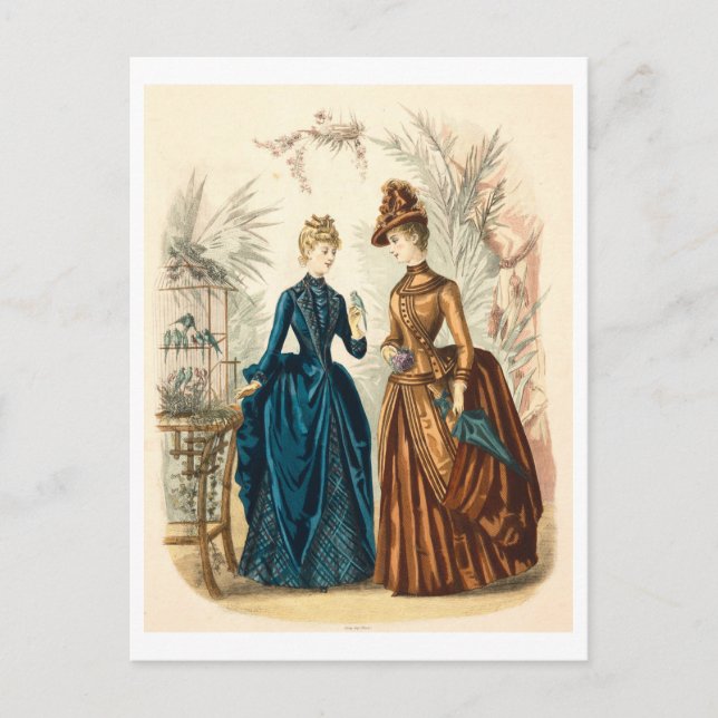 Illustration 1886 för vintage Mode Vykort (Framsida)