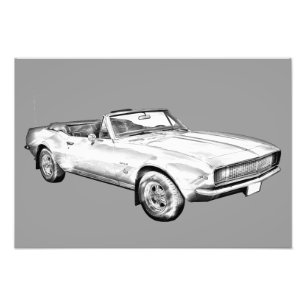 Illustration 1967 för Camaro muskelbil Fototryck