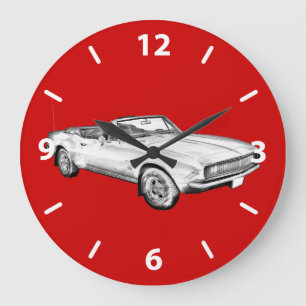 Illustration 1967 för Camaro muskelbil Stor Klocka