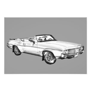 Illustration 1971 för bil för Oldsmobile Cutlass Fototryck
