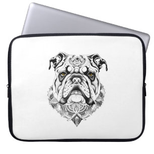 Illustration Art. för engelska Bulldog Pet Animal Laptop Fodral