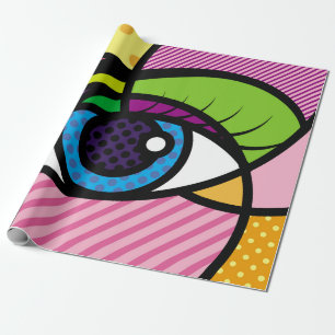 Illustration.art,pop,öga,grafisk dei för POP ART Ö Presentpapper