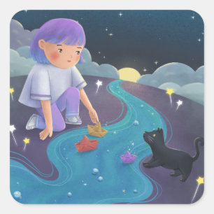 Illustration Art saknas Fyrkantigt Klistermärke