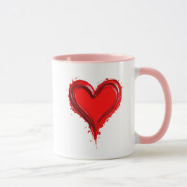 Illustration artistique d’un cœur rouge éclatant. mugg
