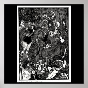 Illustration-Aubrey Beardsley 30 med poster Vintag