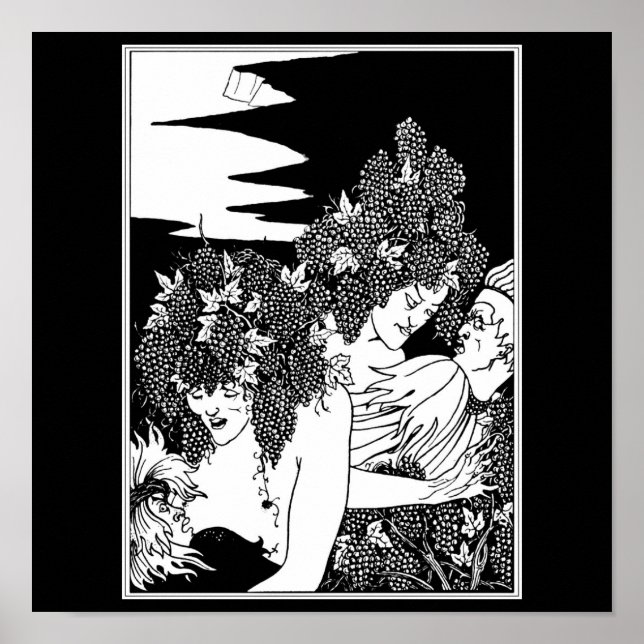 Illustration-Aubrey Beardsley 41 med poster Vintag (Framsidan)