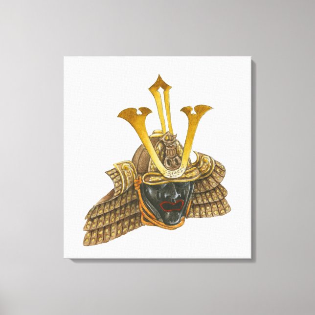 Illustration av 1600-talets samurai helmet canvastryck (Framsida)