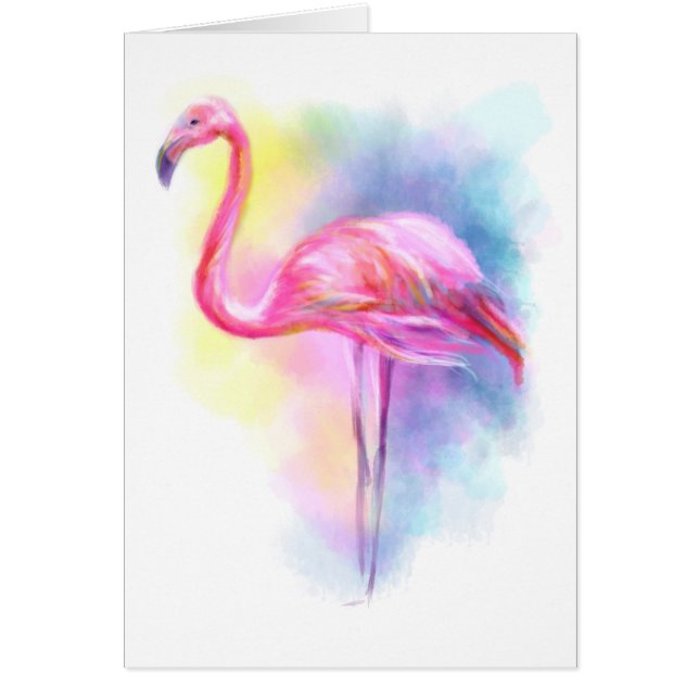 illustration av abstraktens flamingo-rosa hälsningskort (Framsidan)