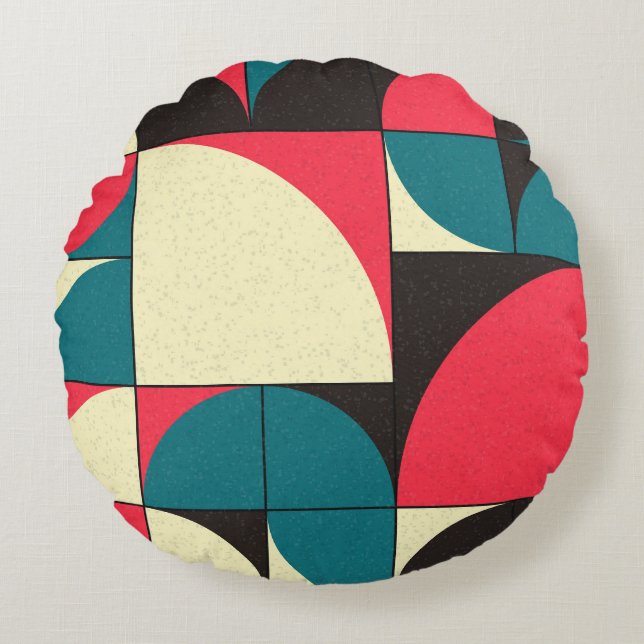 illustration av abstraktens geometriska, datoriser rund kudde (Framsidan)